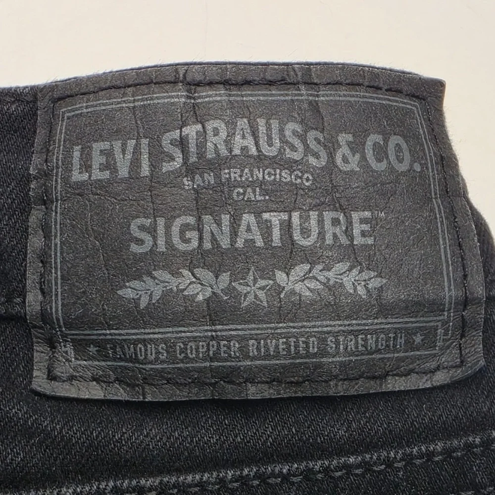 Levi Strauss Signature Mens Straight Fit Black Jeans 36x34 58988-0071